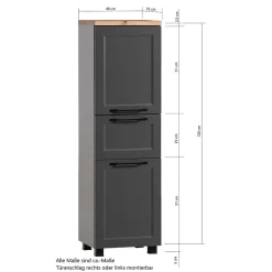 Badezimmer Midischrank in Dunkelgrau - Novelya^Wohnen Online