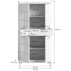 Badezimmer Midischrank in Weiß - Henriette^Wohnen Outlet