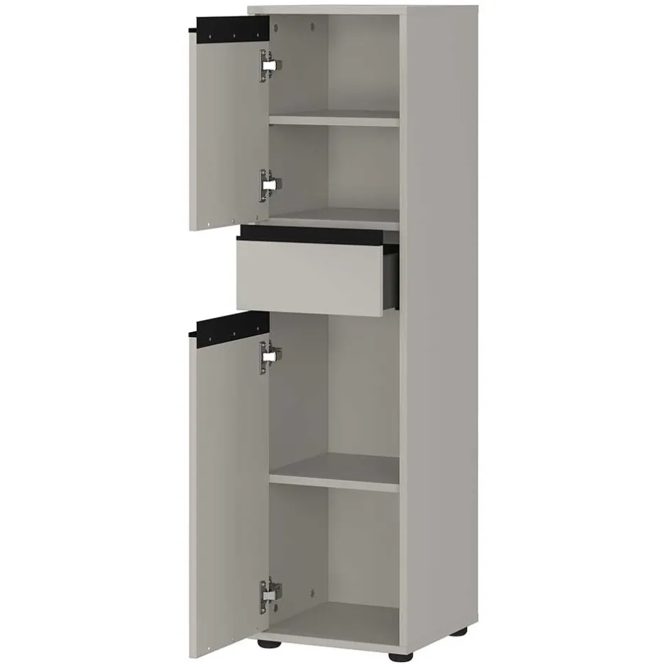 Wohnen Badezimmer Midischrank in Grau - Ancela