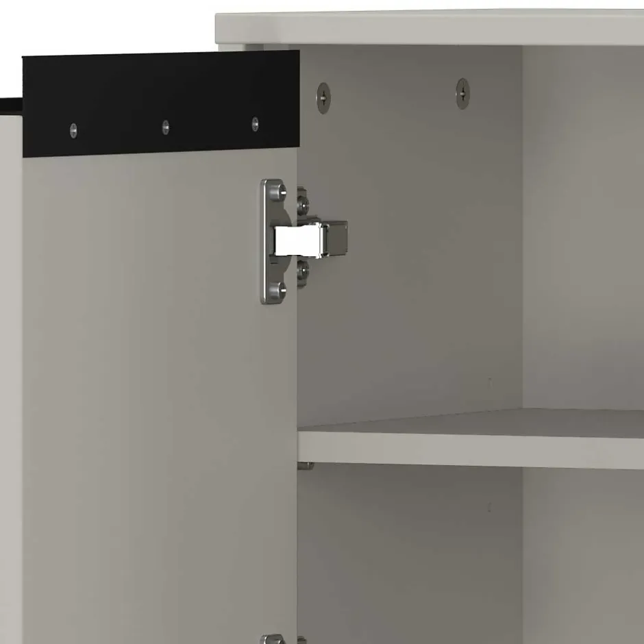 Wohnen Badezimmer Midischrank in Grau - Ancela