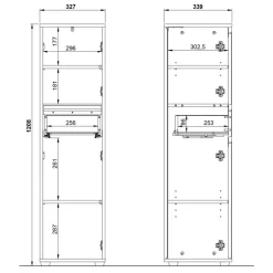 Wohnen Badezimmer Midischrank in Grau - Ancela