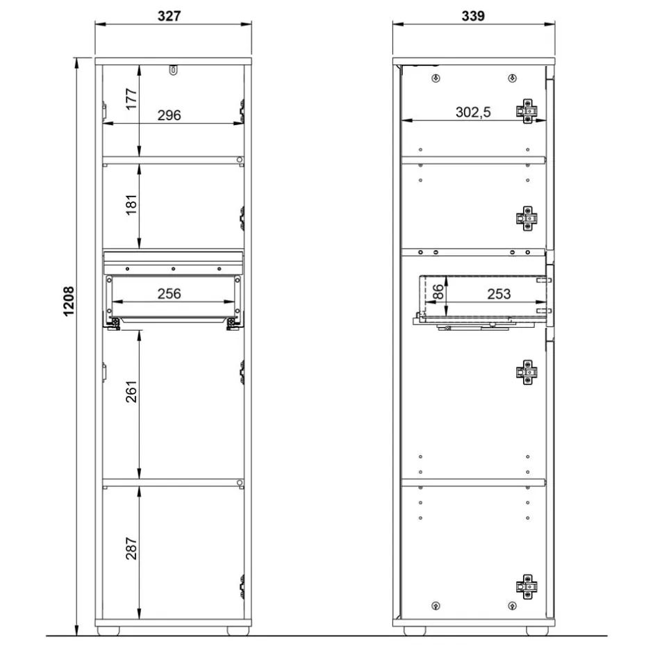 Wohnen Badezimmer Midischrank in Grau - Ancela