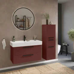 Wohnen Badezimmer Midischrank in Dunkelrot - Exeler