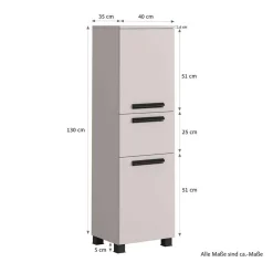 Badezimmer Midischrank in Hellgrau - Adendras^Wohnen Online