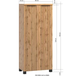 Wohnen Badezimmer Midischrank mit Doppeltür - Crystoga