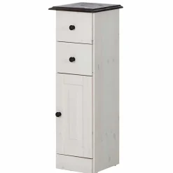 Wohnen Badezimmer Schrank in Weiß mit Dunkelbraun - Malka