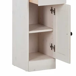 Wohnen Badezimmer Schrank in Weiß mit Dunkelbraun - Malka