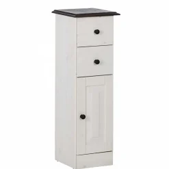 Wohnen Badezimmer Schrank in Weiß mit Dunkelbraun - Malka