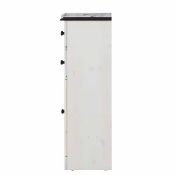 Wohnen Badezimmer Schrank in Weiß mit Dunkelbraun - Malka