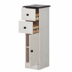 Wohnen Badezimmer Schrank in Weiß mit Dunkelbraun - Malka