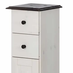 Wohnen Badezimmer Schrank in Weiß mit Dunkelbraun - Malka