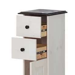 Wohnen Badezimmer Schrank in Weiß mit Dunkelbraun - Malka