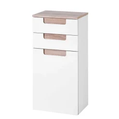 Wohnen Badezimmer Seitenschrank Tymos in Weiß Hochglanz