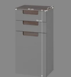 Wohnen Badezimmer Seitenschrank Tymos in Weiß Hochglanz