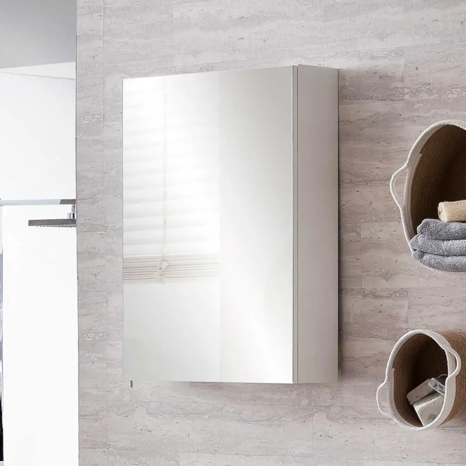 Wohnen Badezimmer Spiegelschrank in Weiß 1-türig - Etravia I