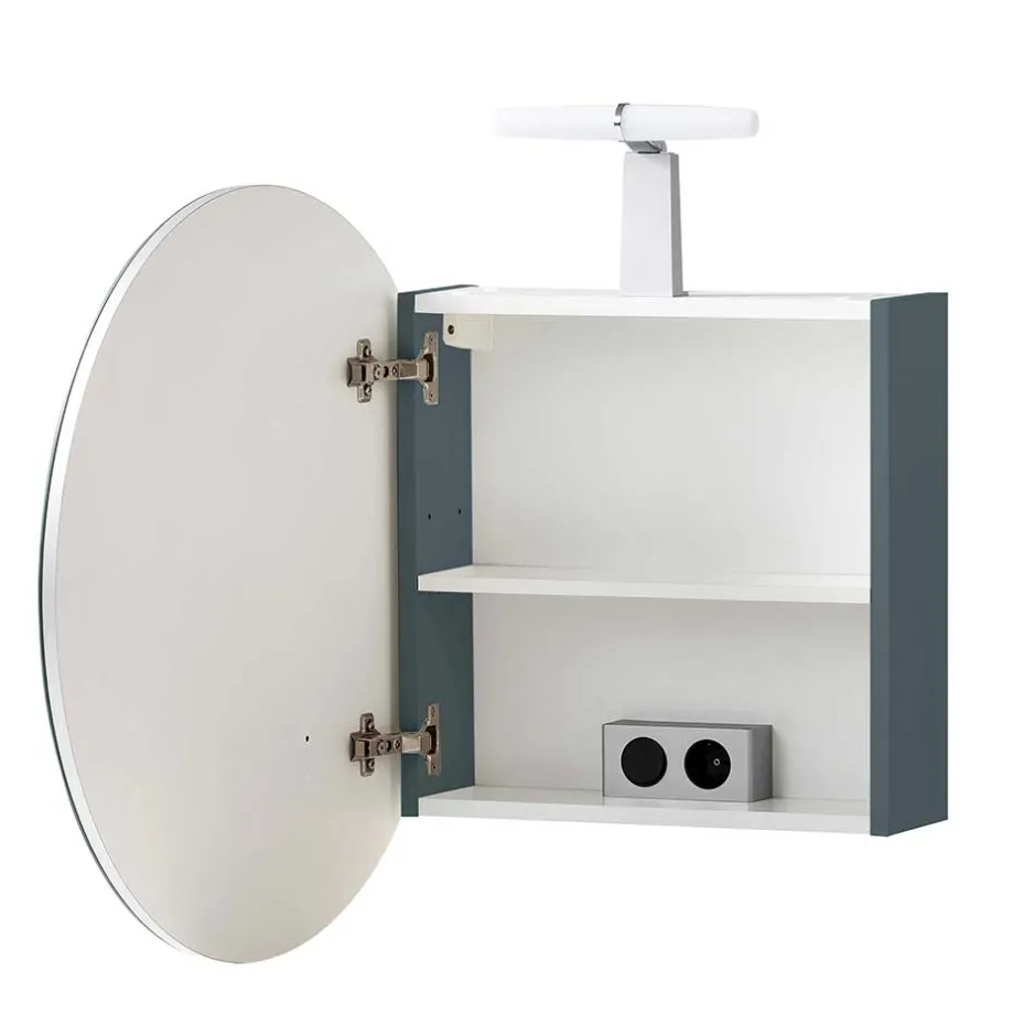 Badezimmer Spiegelschrank in Rund mit LED - Matrera^Wohnen Discount