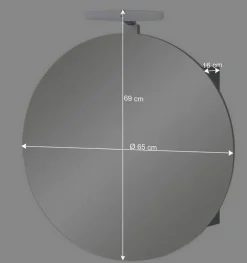 Badezimmer Spiegelschrank in Rund mit LED - Matrera^Wohnen Discount