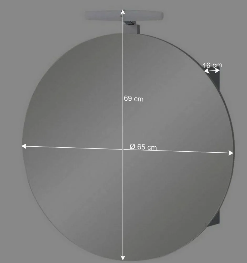 Badezimmer Spiegelschrank in Rund mit LED - Matrera^Wohnen Discount