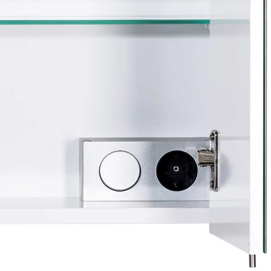 Wohnen Badezimmer Spiegelschrank mit zwei Türen & LED - Bagaci