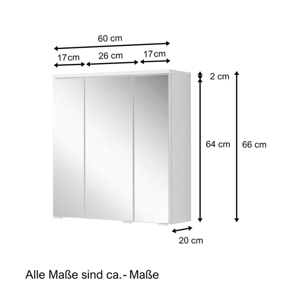 Badezimmer Spiegelschrank in 60cm oder 80cm Breite - Vohdan^Wohnen Outlet