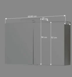 Wohnen Badezimmer Spiegelschrank Tymos mit LED Beleuchtung