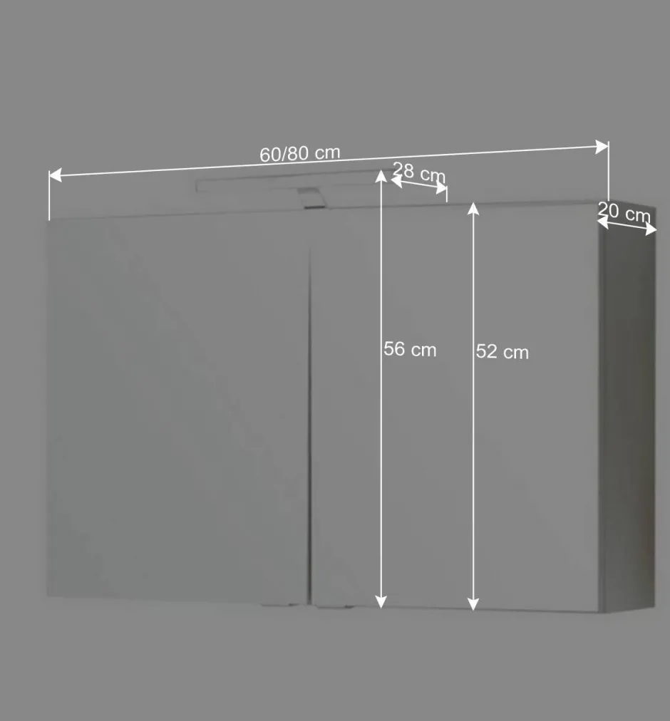 Wohnen Badezimmer Spiegelschrank Tymos mit LED Beleuchtung