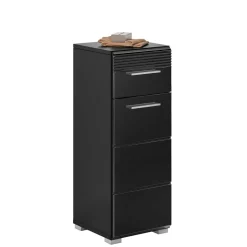 Wohnen Badezimmer Unterschrank in Schwarz hochglänzend - Culina