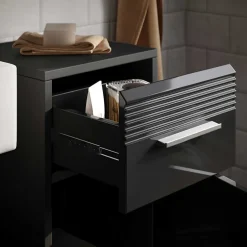 Wohnen Badezimmer Unterschrank in Schwarz hochglänzend - Culina