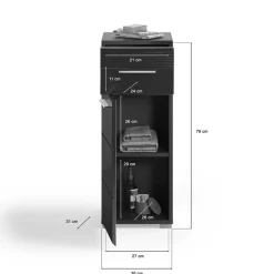 Wohnen Badezimmer Unterschrank in Schwarz hochglänzend - Culina