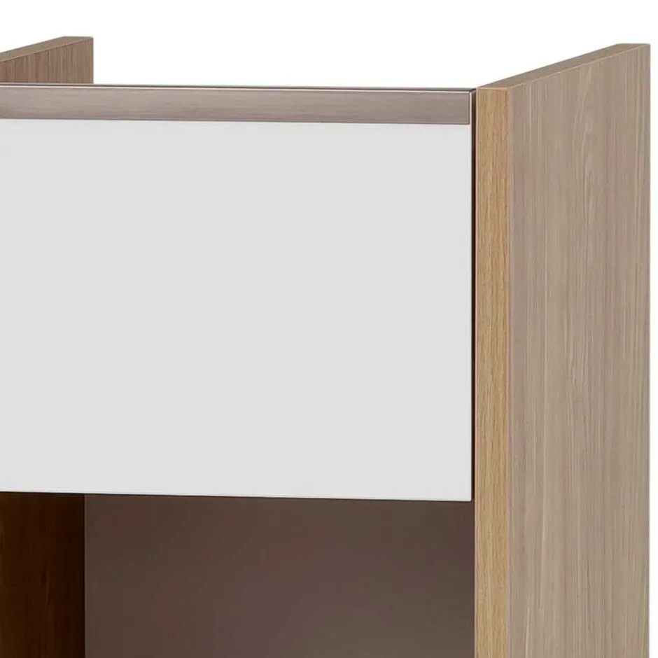 Badezimmer Unterschrank in Weiß und Eiche Hell - Ronya^Wohnen Clearance