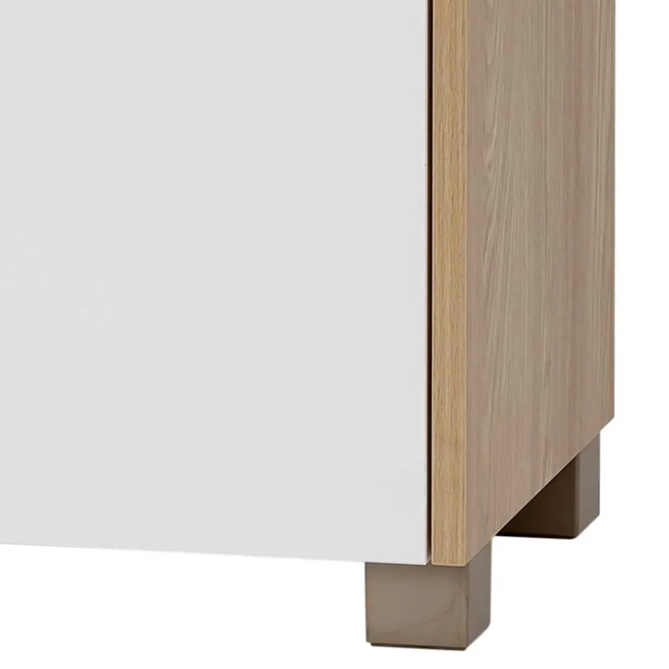 Badezimmer Unterschrank in Weiß und Eiche Hell - Ronya^Wohnen Clearance