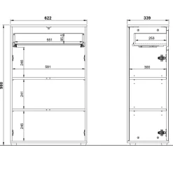 Wohnen Badezimmer Vertiko in Grau - Ancela