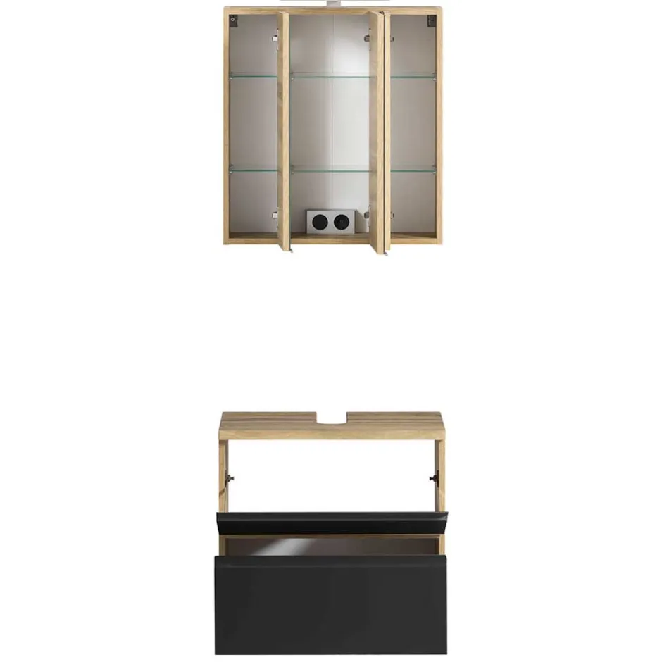 Wohnen Badezimmer Waschplatz in mattem Grau - Jambi (zweiteilig)