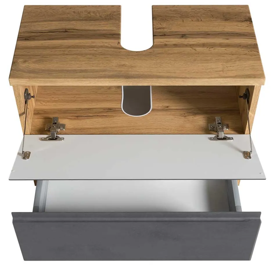 Wohnen Badezimmer Waschplatz in mattem Grau - Jambi (zweiteilig)