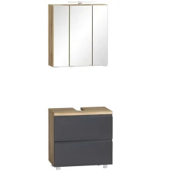 Wohnen Badezimmer Waschplatz in mattem Grau - Jambi (zweiteilig)