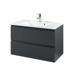 Wohnen Badezimmer Waschtisch Blaxin in Anthrazit Hochglanz