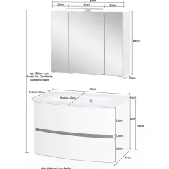 Wohnen Badezimmer Waschtisch Kombination - Natarivos (zweiteilig)