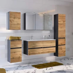 Badezimmer-Block mit Doppel-Waschtisch - Endely (fünfteilig)^Wohnen New