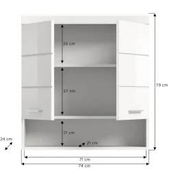 Badezimmer-Hängeschrank mit Doppeltür - Henriette^Wohnen