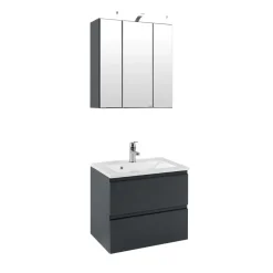 Wohnen Badezimmermöbel Blaxin in Anthrazit Hochglanz (zweiteilig)