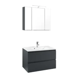 Wohnen Badezimmermöbel Blaxin in Anthrazit Hochglanz (zweiteilig)