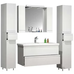 Badezimmermöbel Block in Weiß - Departo (vierteilig)^Wohnen New