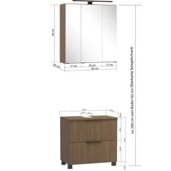 Wohnen Badezimmermöbel Einrichtung modern - Ucaida (dreiteilig)