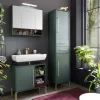 Wohnen Badezimmermöbel in Dunkelgrün & Gold - Aqua (dreiteilig)