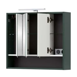 Wohnen Badezimmermöbel in Dunkelgrün & Gold - Aqua (dreiteilig)