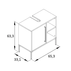 Wohnen Badezimmermöbel in Dunkelgrün & Gold - Aqua (dreiteilig)