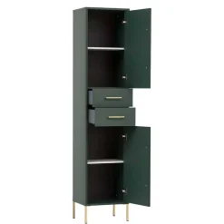 Wohnen Badezimmermöbel in Dunkelgrün & Gold - Aqua (dreiteilig)