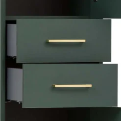 Wohnen Badezimmermöbel in Dunkelgrün & Gold - Aqua (dreiteilig)