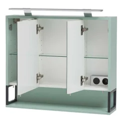 Wohnen Badezimmermöbel Kombi in Mint mit Anthrazit - Esdrus (dreiteilig)