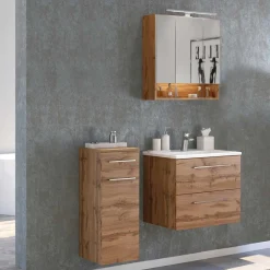 Wohnen Badezimmermöbel Set 90 cm breit - Lemnas (dreiteilig)